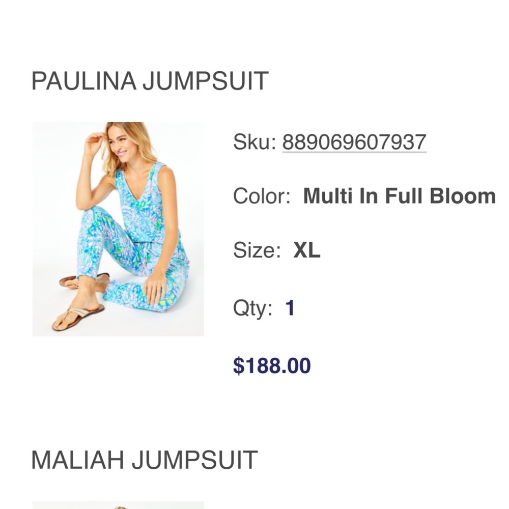 EUC Lilly Pulitzer Paulina Jumpsuit (Multi in Full Bloom) - Picture 6 of 8